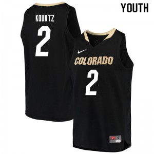 Youth Colorado Buffaloes Daylen Kountz #2 College Black Jersey 457775-202