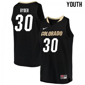 Youth Colorado Buffaloes Frank Ryder #30 Black Stitch Jerseys 649375-755