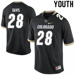 Youth Colorado Buffaloes Joe Davis #28 Alumni Black Jerseys 535651-678