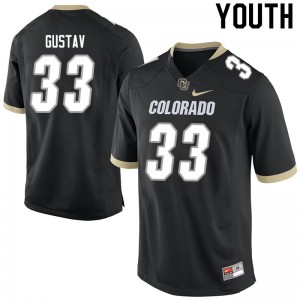 Youth Colorado Buffaloes Joshka Gustav #33 Black College Jerseys 323939-541