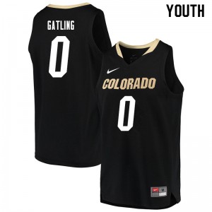 Youth Colorado Buffaloes Shane Gatling #0 NCAA Black Jerseys 740837-701