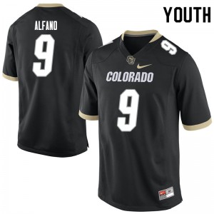 Youth Colorado Buffaloes Antonio Alfano #9 NCAA Black Jerseys 324402-589