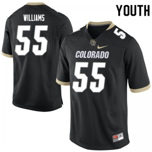 Youth Colorado Buffaloes Austin Williams #55 Stitched Black Jerseys 486666-437