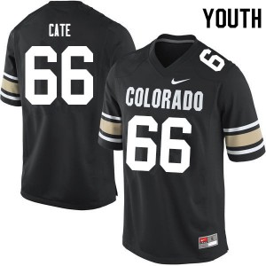 Youth Colorado Buffaloes Dominick Cate #66 Home Black Embroidery Jersey 907686-699