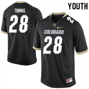Youth Colorado Buffaloes Dylan Thomas #28 Black Official Jersey 686460-979