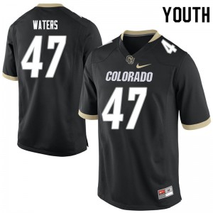 Youth Colorado Buffaloes Hayden Waters #47 Official Black Jerseys 384806-792