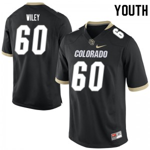 Youth Colorado Buffaloes Jake Wiley #60 Black Embroidery Jerseys 686362-192