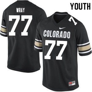 Youth Colorado Buffaloes Jake Wray #77 Alumni Home Black Jerseys 762122-604