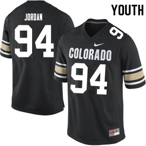 Youth Colorado Buffaloes Janaz Jordan #94 Football Home Black Jersey 760970-726