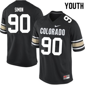 Youth Colorado Buffaloes Jayden Simon #90 Football Home Black Jerseys 639681-229