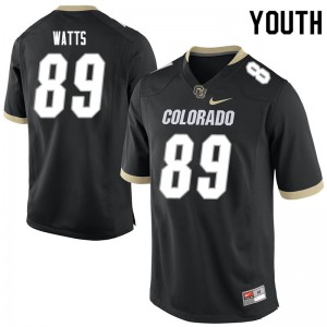 Youth Colorado Buffaloes Josh Watts #89 Black Stitched Jersey 807817-202