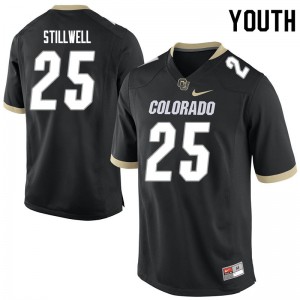 Youth Colorado Buffaloes Luke Stillwell #25 Official Black Jerseys 938572-365