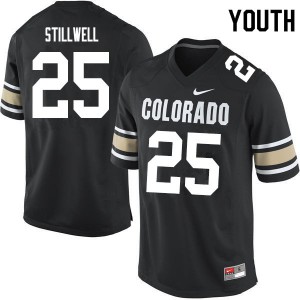 Youth Colorado Buffaloes Luke Stillwell #25 Home Black Official Jersey 100645-345
