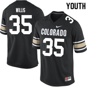 Youth Colorado Buffaloes Mac Willis #35 Stitched Home Black Jersey 258076-149