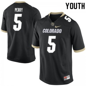 Youth Colorado Buffaloes Mark Perry #5 Official Black Jersey 291292-145
