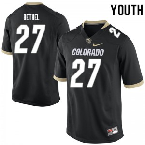 Youth Colorado Buffaloes Nigel Bethel #27 Black Alumni Jerseys 434656-396