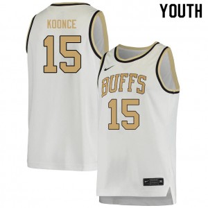 Youth Colorado Buffaloes Owen Koonce #15 Stitch White Jerseys 286013-902