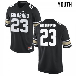 Youth Colorado Buffaloes Ahkello Witherspoon #23 Home Black Stitched Jerseys 277510-951