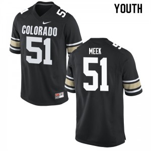 Youth Colorado Buffaloes Bryan Meek #51 Home Black Official Jerseys 792762-947