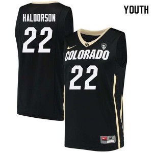 Youth Colorado Buffaloes Burdette Haldorson #22 Alumni Black Jersey 717741-810