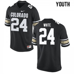 Youth Colorado Buffaloes Byron White #24 Embroidery Home Black Jerseys 257389-983