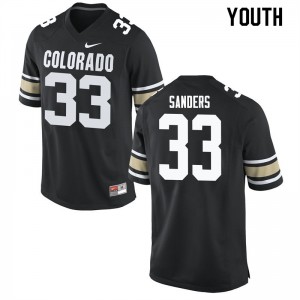 Youth Colorado Buffaloes Chase Sanders #33 Home Black College Jerseys 718087-185