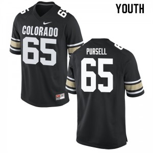 Youth Colorado Buffaloes Colby Pursell #65 Player Home Black Jerseys 966231-821