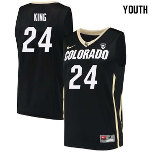 Youth Colorado Buffaloes George King #24 Official Black Jerseys 347703-391