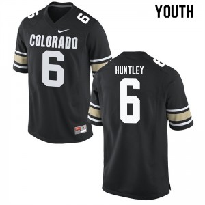 Youth Colorado Buffaloes Johnny Huntley #6 University Home Black Jersey 110692-561