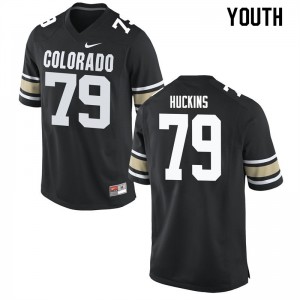 Youth Colorado Buffaloes Jonathan Huckins #79 Stitched Home Black Jerseys 684290-150