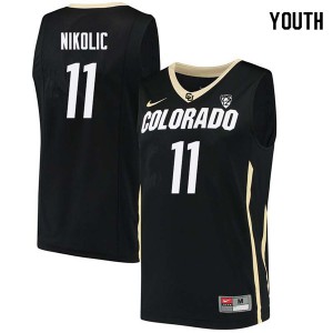Youth Colorado Buffaloes Lazar Nikolic #11 College Black Jerseys 514163-814
