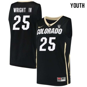 Youth Colorado Buffaloes McKinley Wright IV #25 Black NCAA Jersey 211950-707