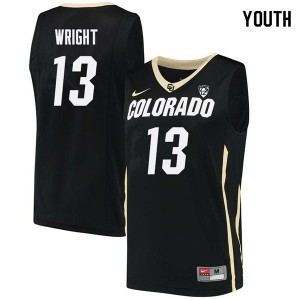 Youth Colorado Buffaloes Namon Wright #13 Black College Jerseys 335492-539
