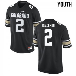 Youth Colorado Buffaloes Ronnie Blackmon #2 Home Black Official Jersey 405700-846