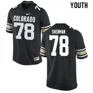 Youth Colorado Buffaloes William Sherman #78 Football Home Black Jersey 587299-319