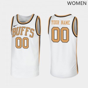 Womens Colorado Buffaloes Custom #00 White Basketball Jersey 753731-944